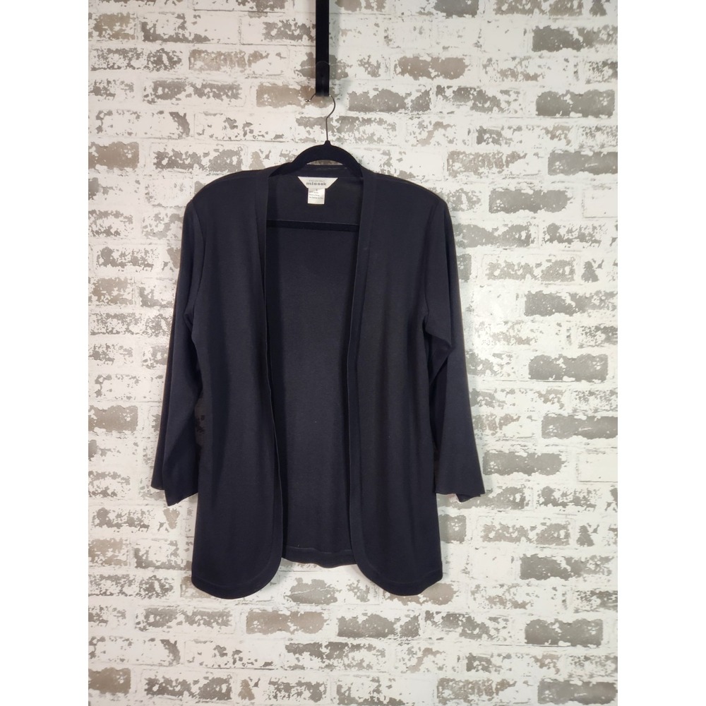 Exclusively Misook Cardigan Size Small Black Career Minimalist Quiet Luxury